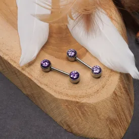 Anatometal Threadless Titanium Side-Set Gem (Brilliant-Cut 6mm)