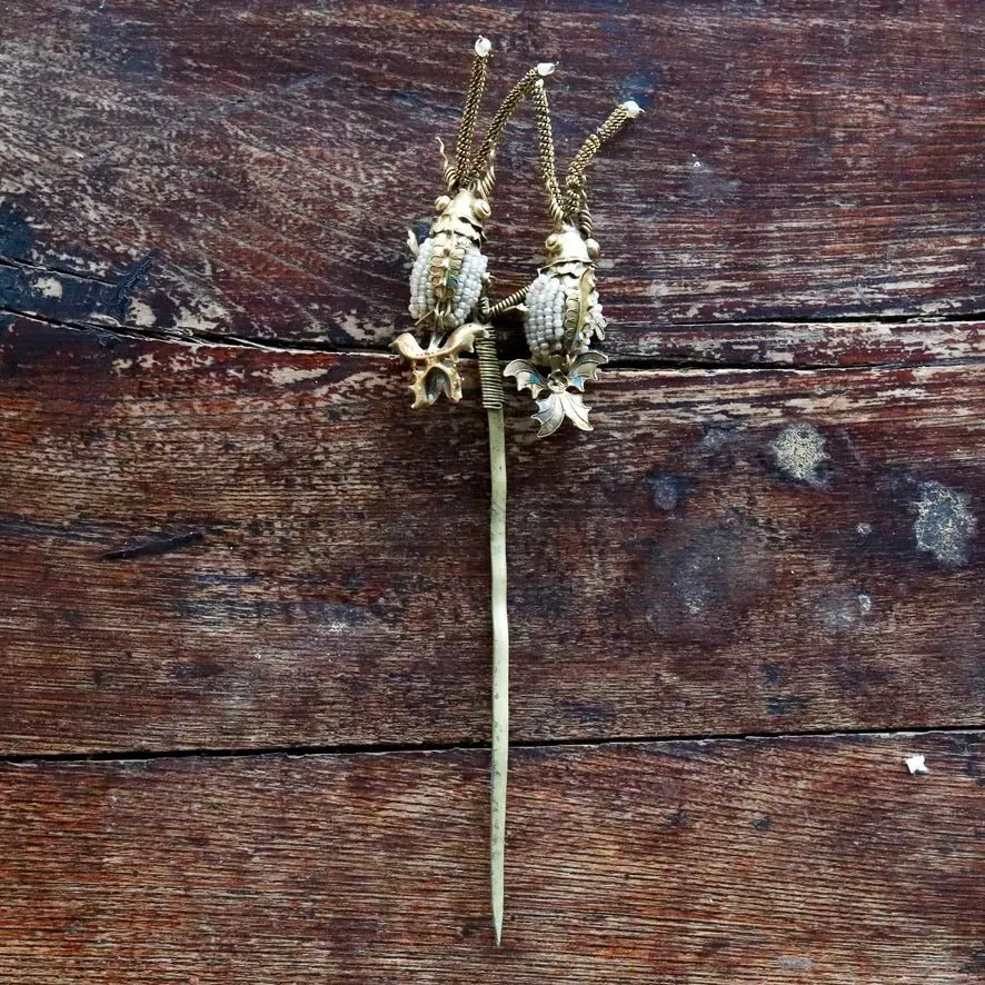 Antique Qing Dynasty Tian-Tsui (點翠) Hair Pin - Extra Large - 1027