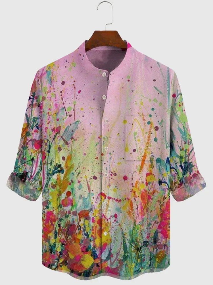 Art Printed Long-Sleeve Shirt