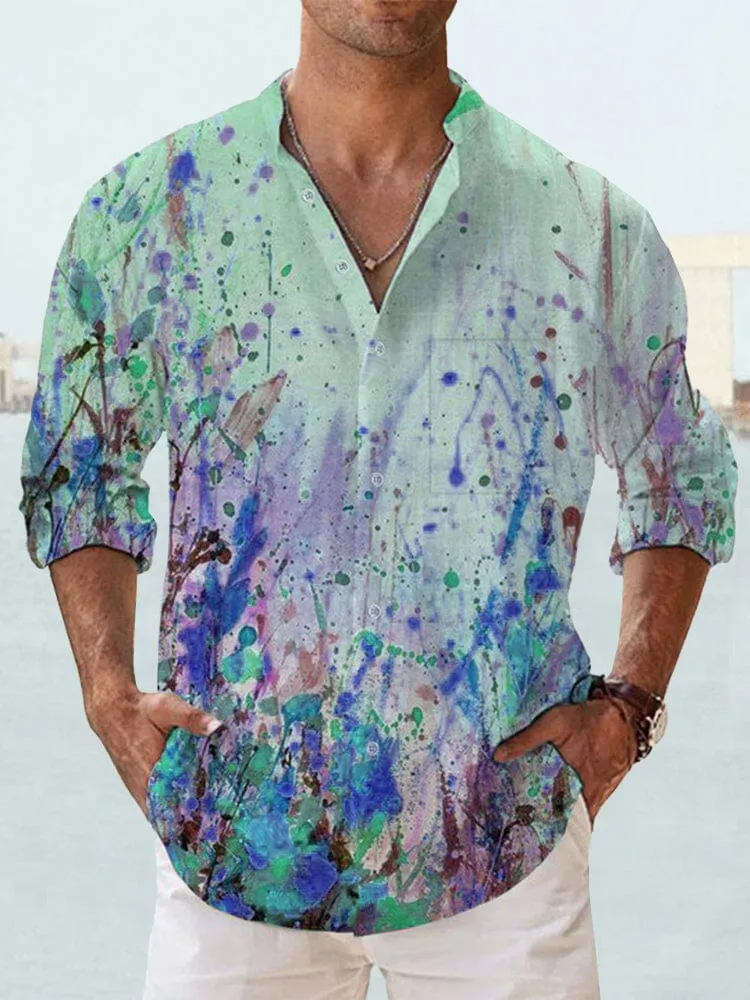 Art Printed Long-Sleeve Shirt
