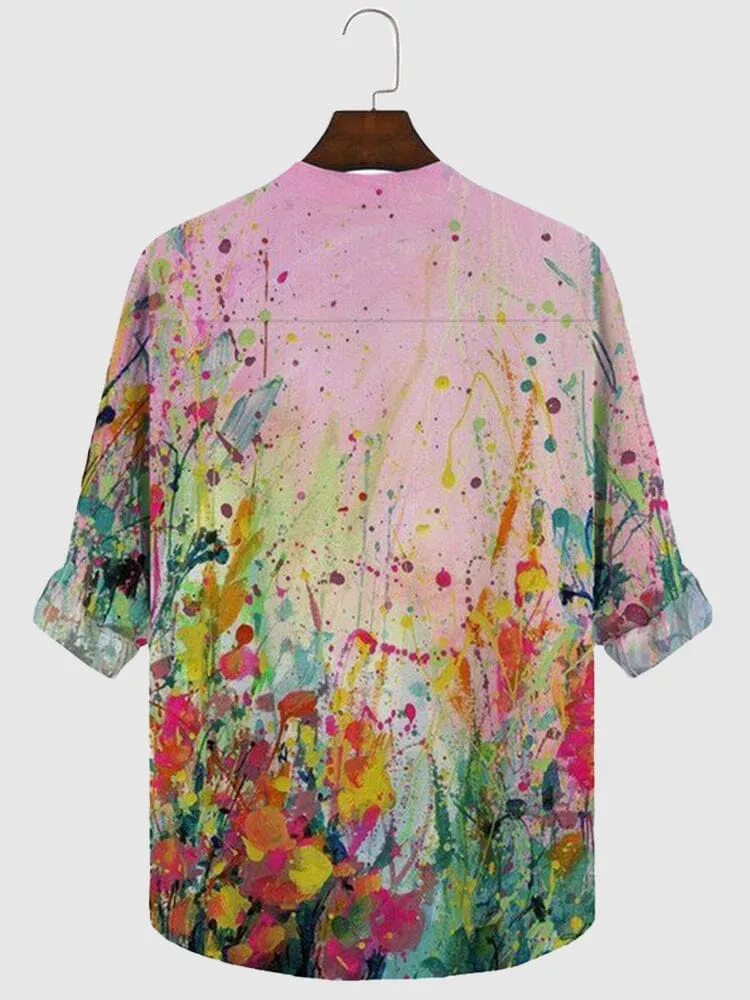 Art Printed Long-Sleeve Shirt