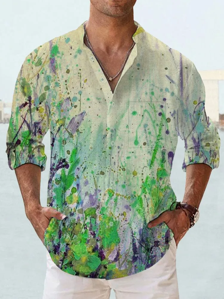 Art Printed Long-Sleeve Shirt