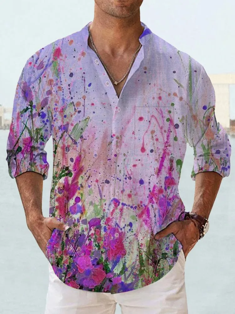 Art Printed Long-Sleeve Shirt