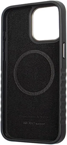 Audi Genuine Leather Hard Case with MagSafe for iPhone 15 Pro 6.1" Black/Red - AU-TPUPCMIP15P-R8/D3-RD
