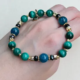Baby Malachite & Blue Apatite Bracelet