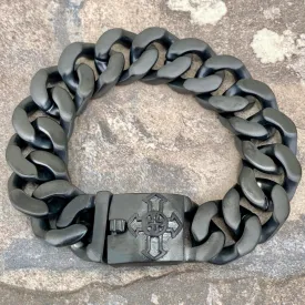 Bagger Bracelet - "EASY BIKER" - Guardian Cross Black - 3/4" wide - B120