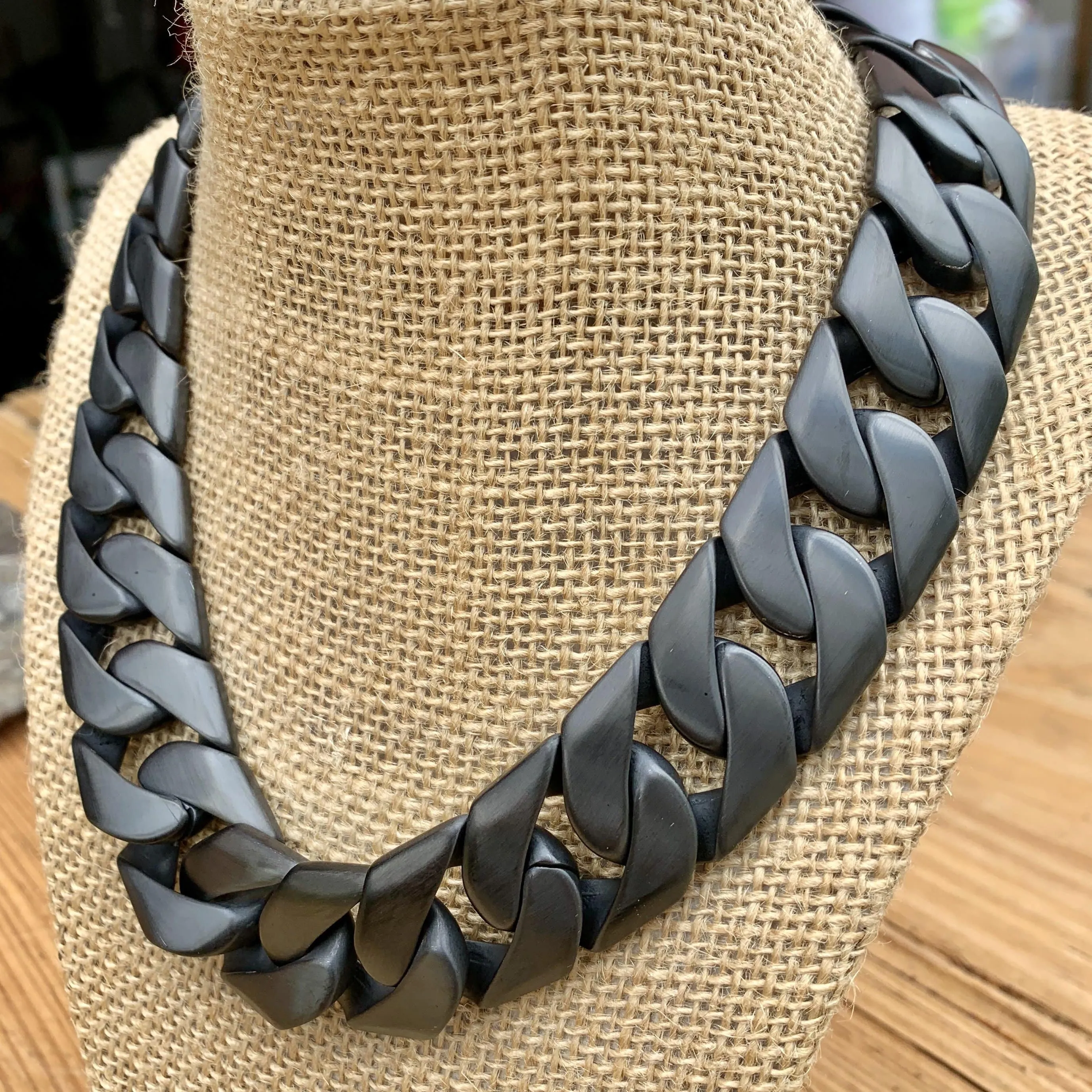 Bagger Necklace - Matte Black - 1" Wide - The Custom - MB21N