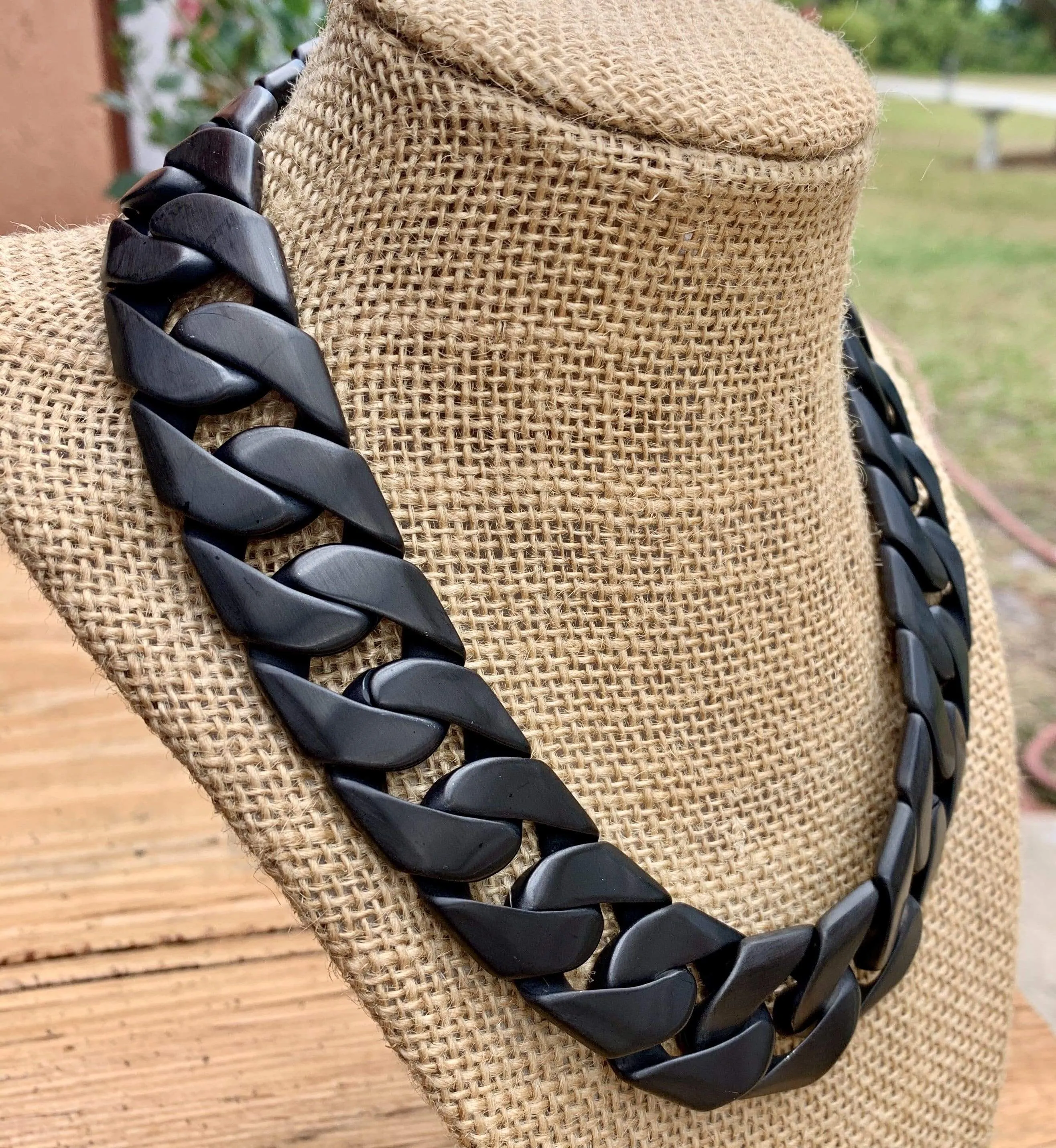 Bagger Necklace - Matte Black - 1" Wide - The Custom - MB21N