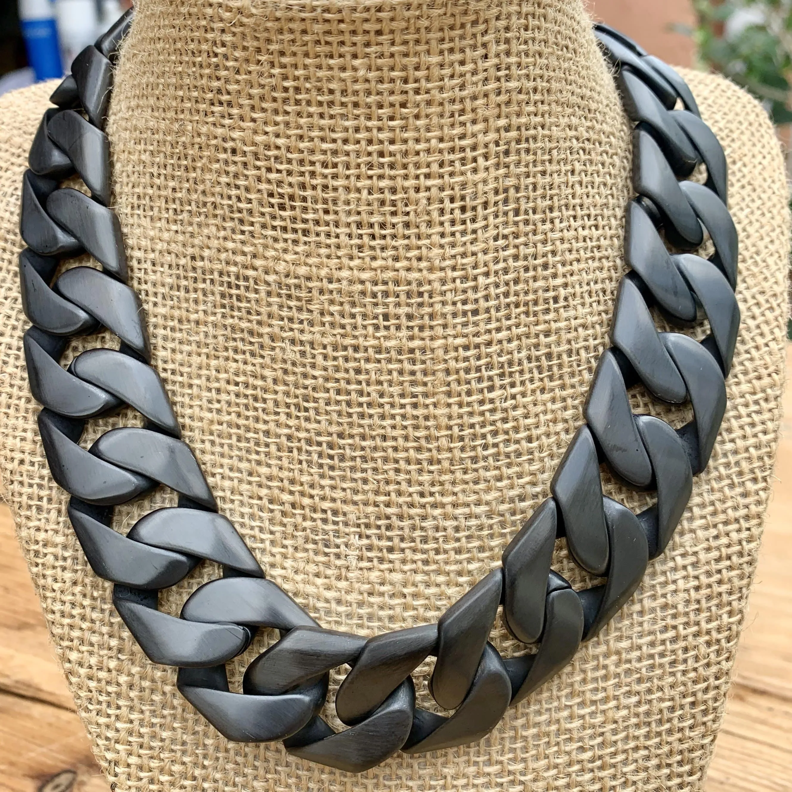 Bagger Necklace - Matte Black - 1" Wide - The Custom - MB21N