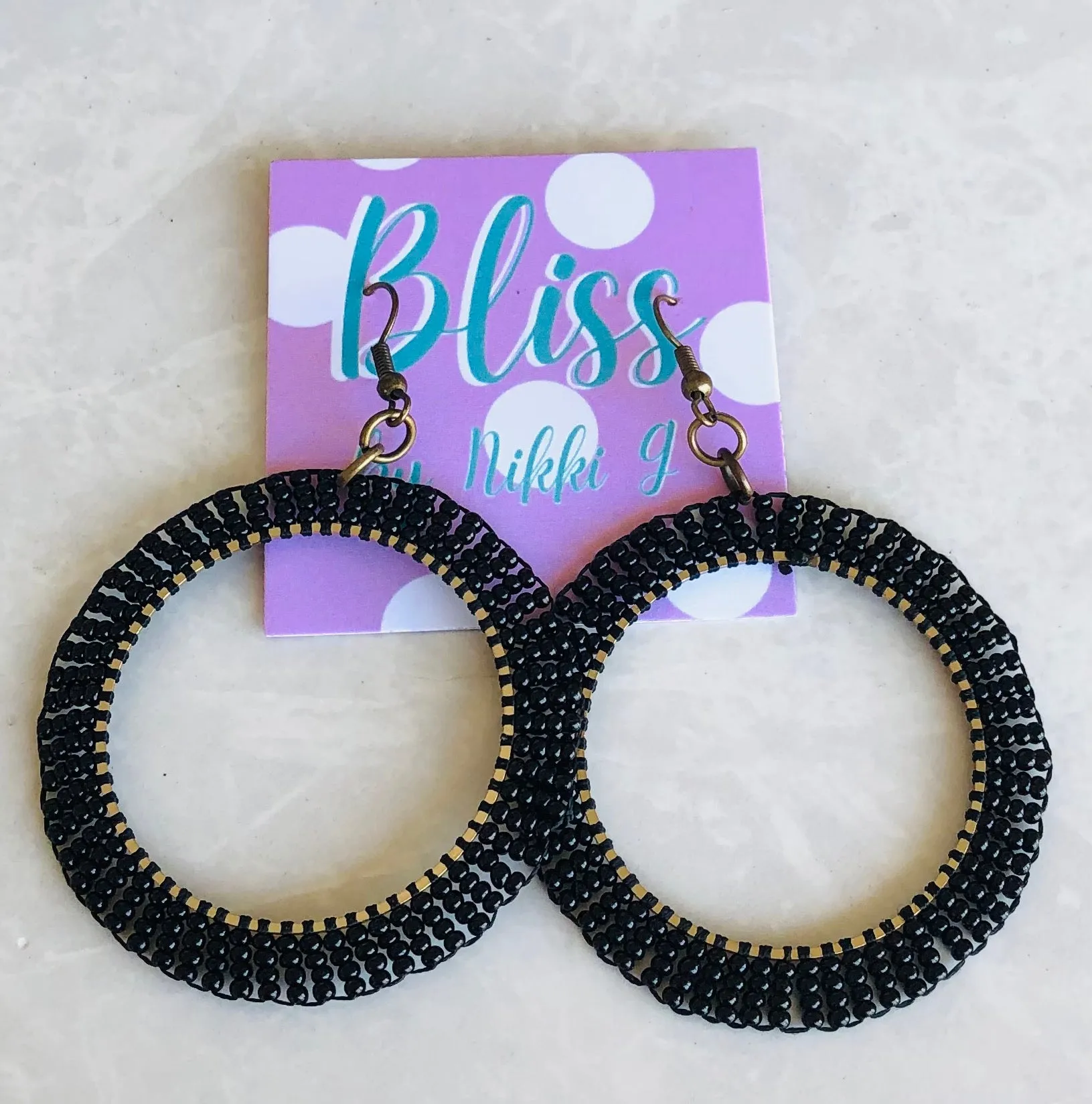 Beaded Hoop Earring