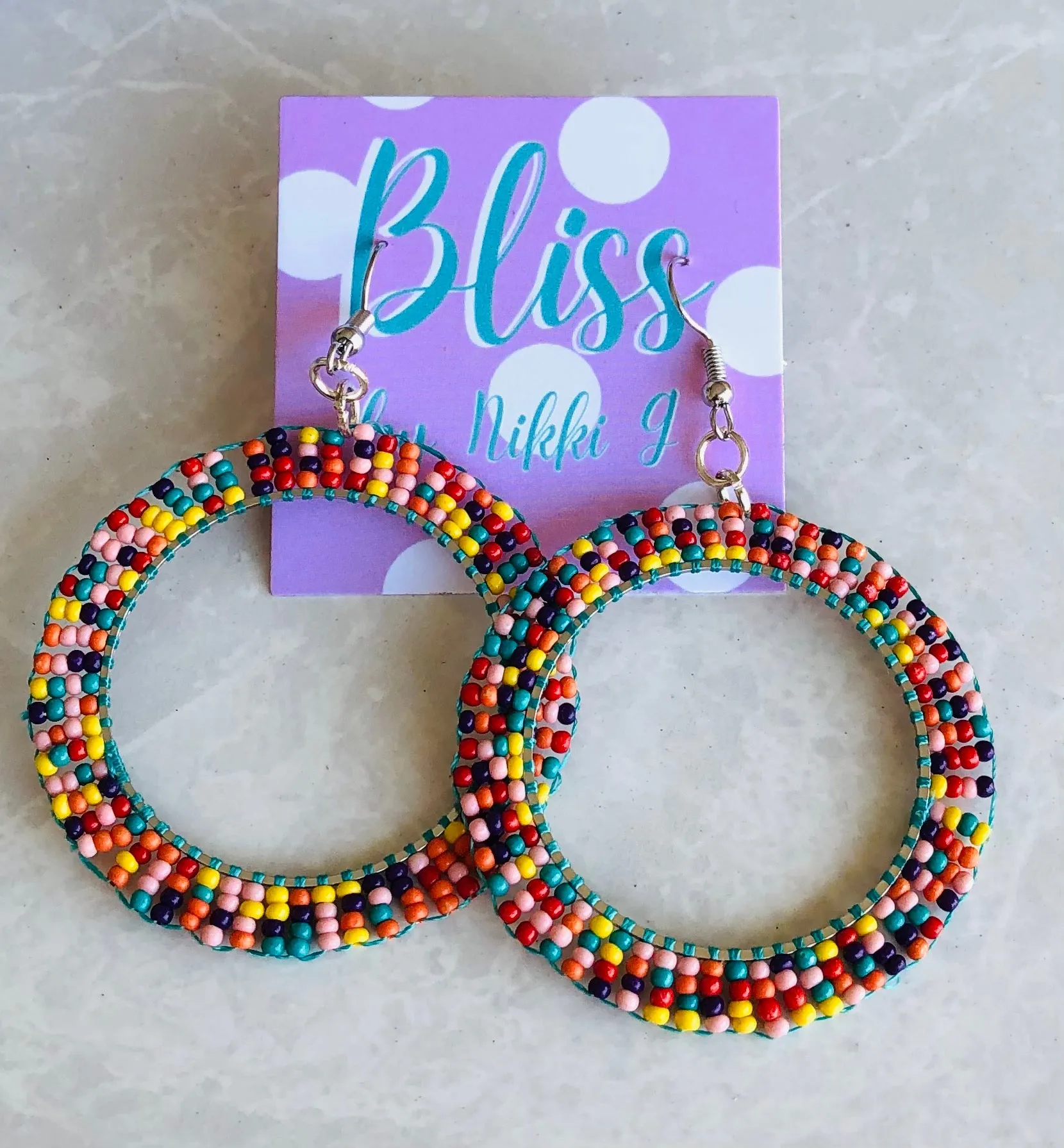 Beaded Hoop Earring