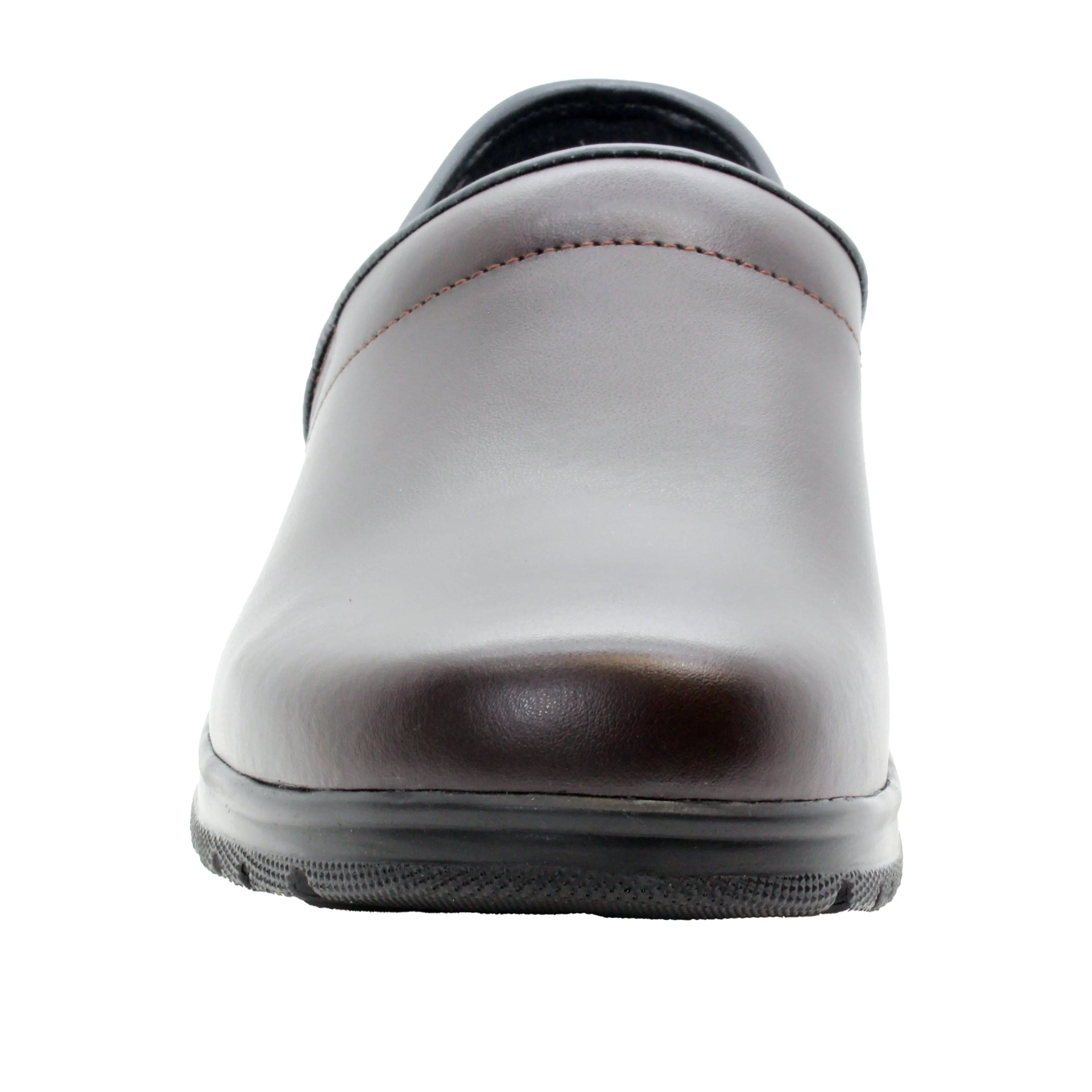 BJORK Men's Flex Pro Closed Back Brown Leather Clogs