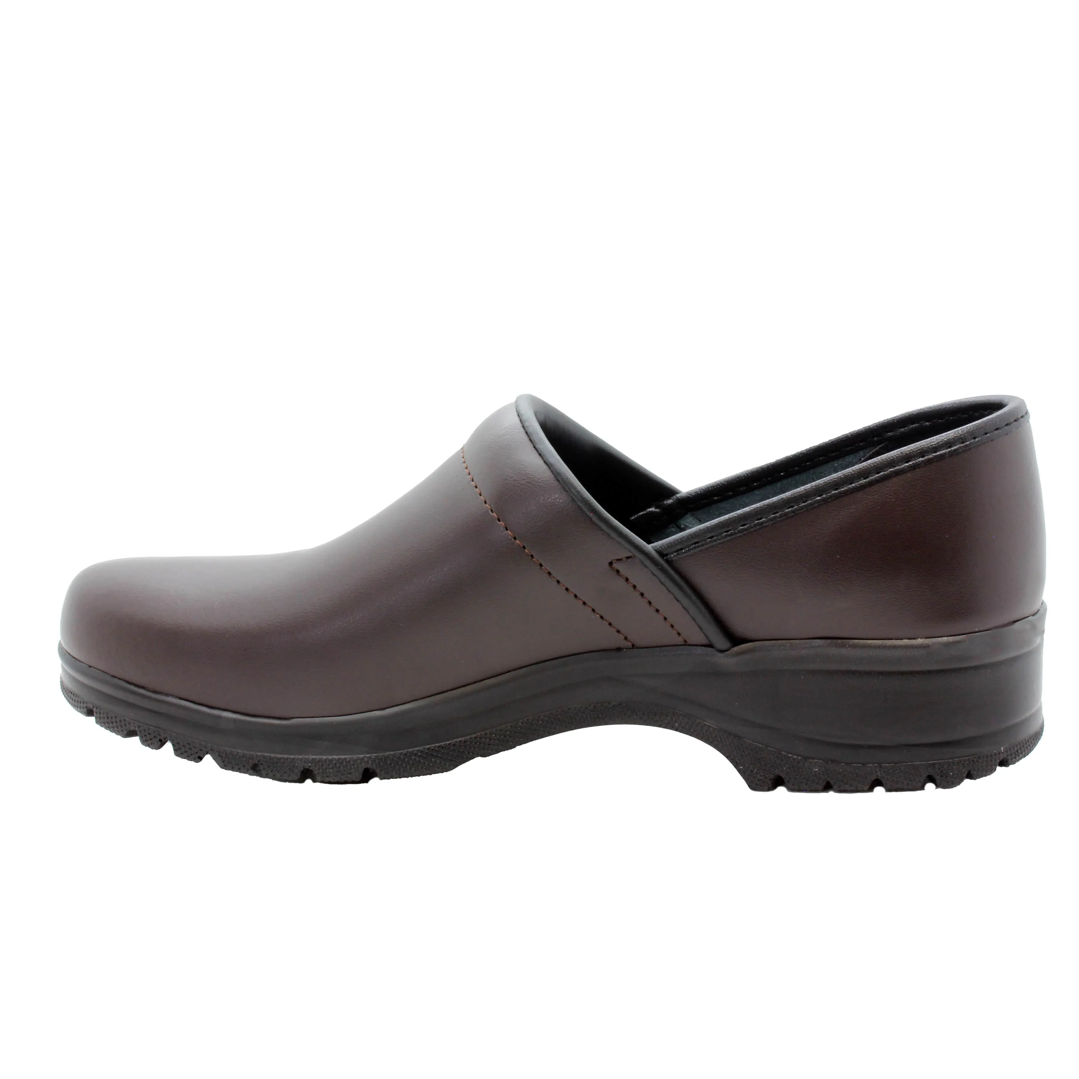 BJORK Men's Flex Pro Closed Back Brown Leather Clogs