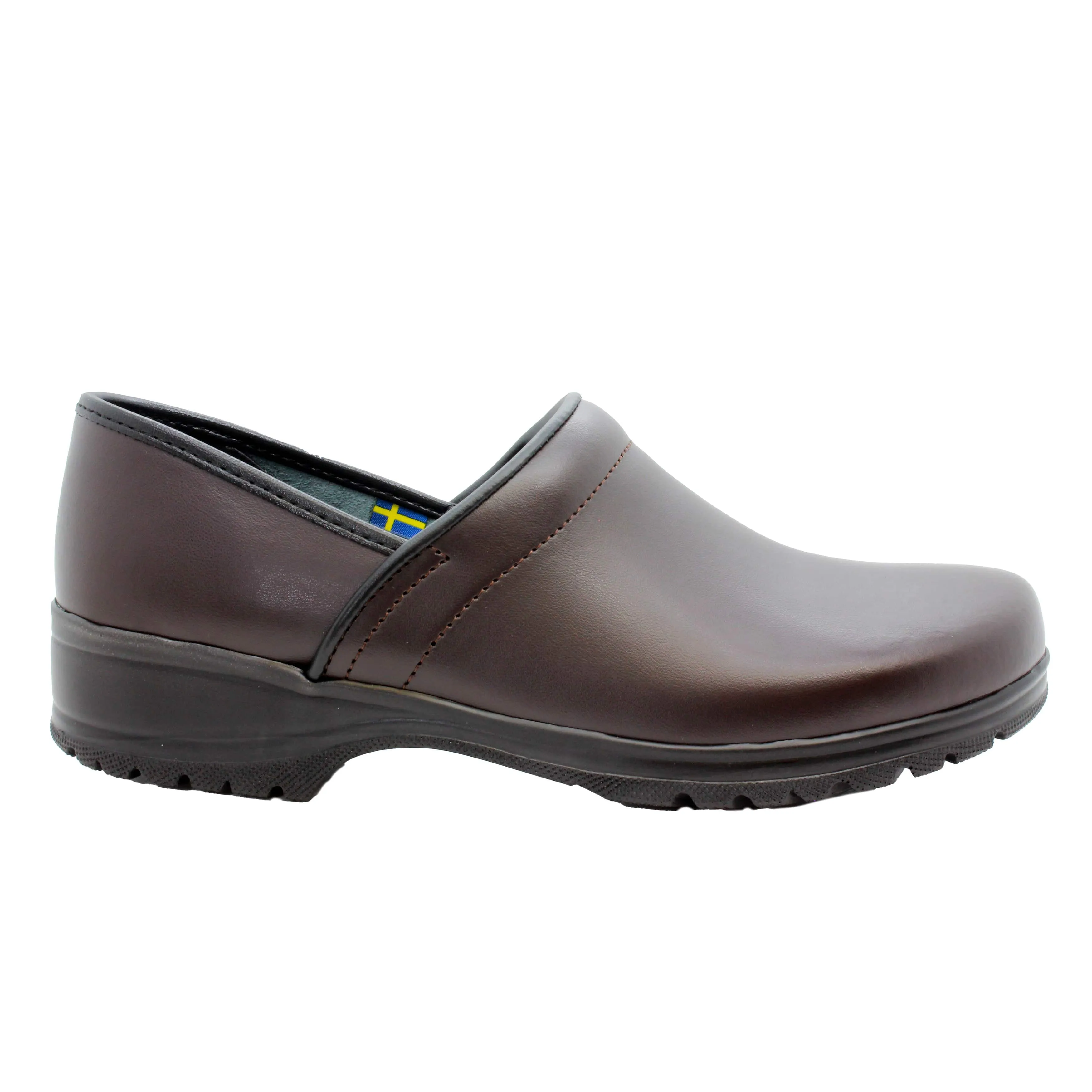 BJORK Men's Flex Pro Closed Back Brown Leather Clogs