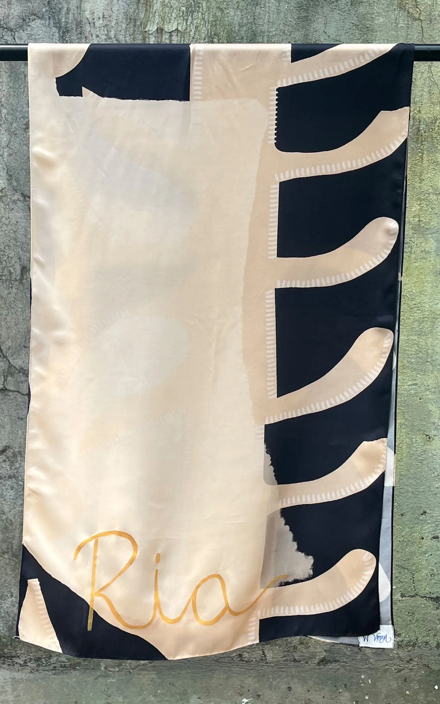 Black And Beige Abstract printed