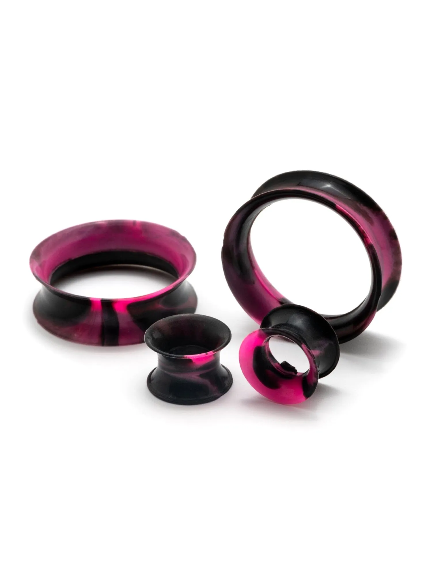 Black and Pink Swirl Silicone Ear Skins