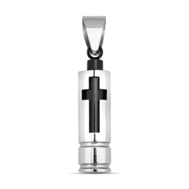 Black Cross Stainless Steel Pendant / PDK0043