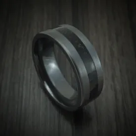 Black Titanium and Dino Bone Men's Ring Custom Made