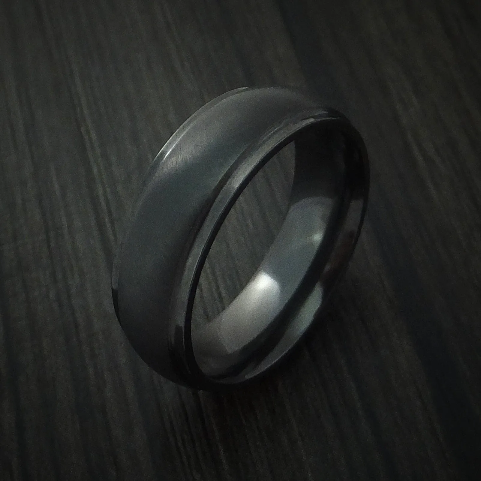 Black Zirconium Angle Satin Finish Men's Band Custom Made