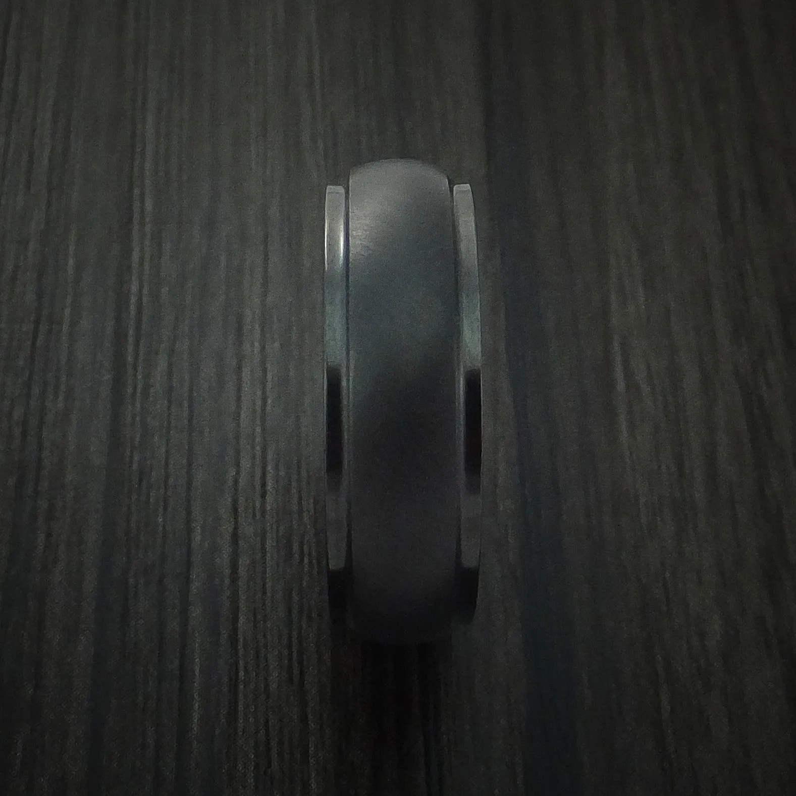 Black Zirconium Angle Satin Finish Men's Band Custom Made