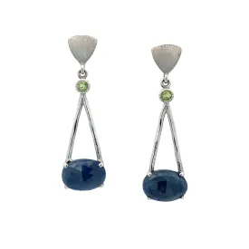 Blue Sapphire Ovals with Peridot