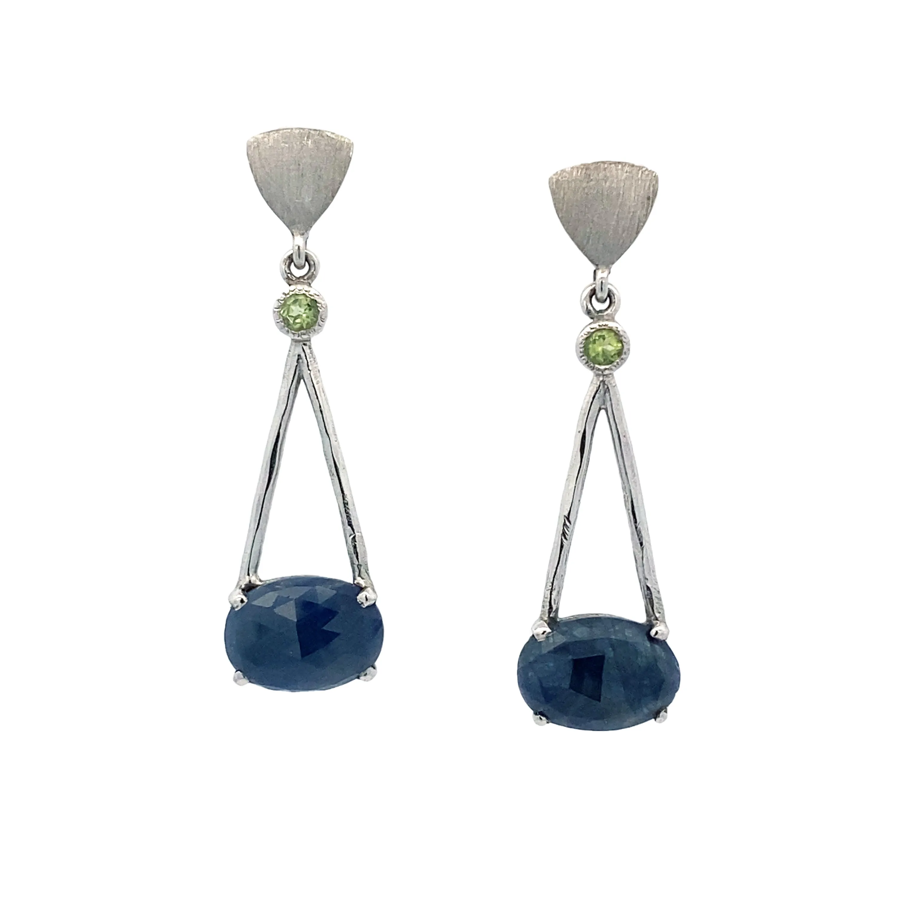 Blue Sapphire Ovals with Peridot
