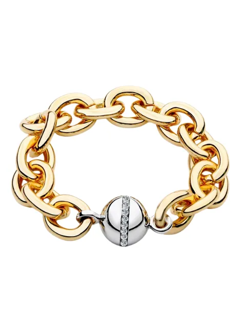 Bracelet | Massive Orb Chain  | Zirconia | 18K Gold Plated