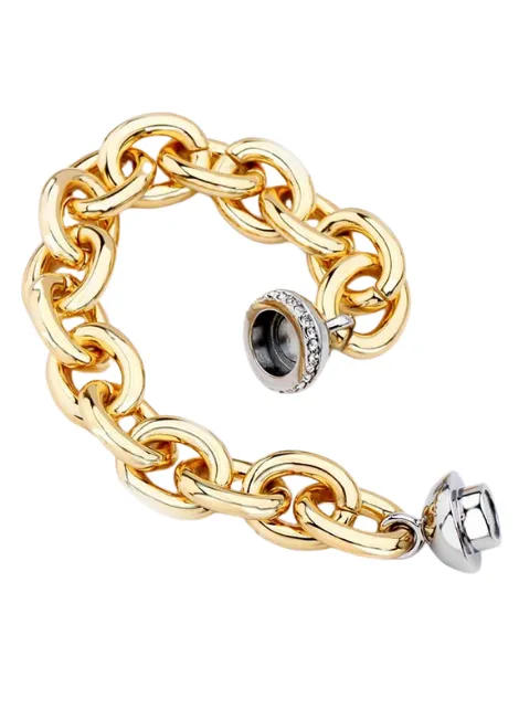 Bracelet | Massive Orb Chain  | Zirconia | 18K Gold Plated
