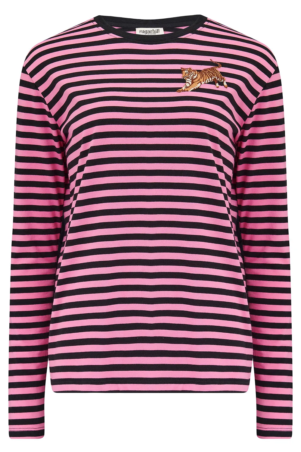 Brunswick Jersey Top - Black/Pink, Leaping Tiger