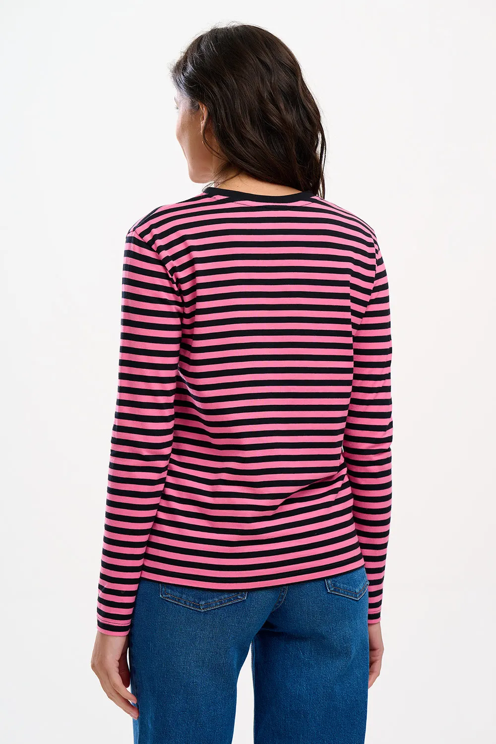 Brunswick Jersey Top - Black/Pink, Leaping Tiger