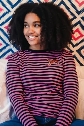 Brunswick Jersey Top - Black/Pink, Leaping Tiger