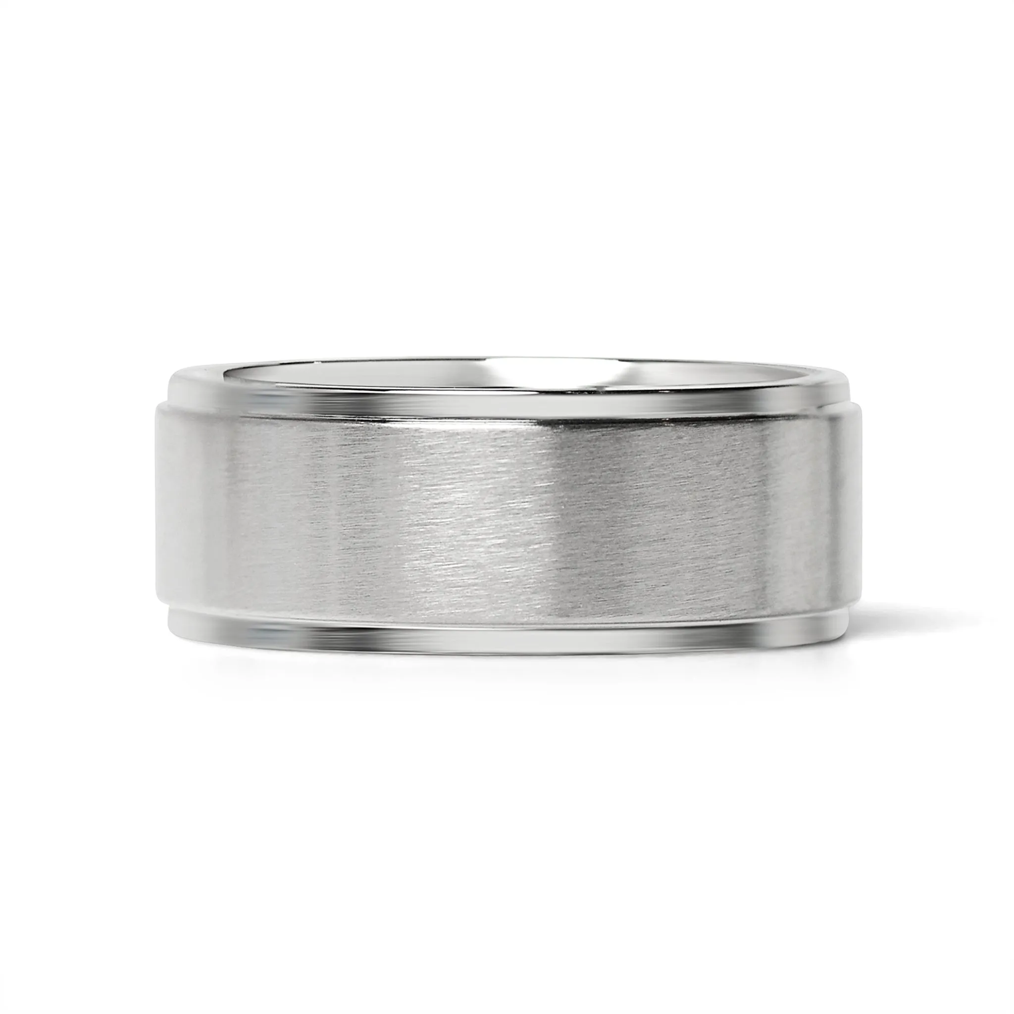 Brushed Flat Center with Polished Edge Stainless Steel Ring / CFR0002