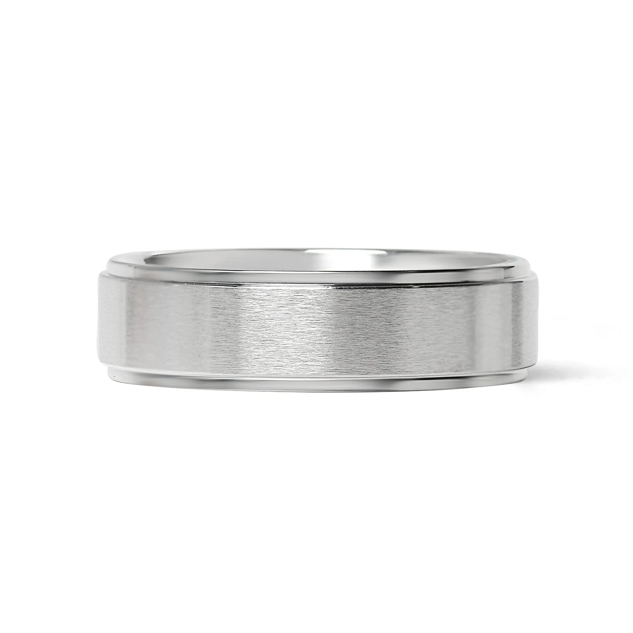 Brushed Flat Center with Polished Edge Stainless Steel Ring / CFR0002