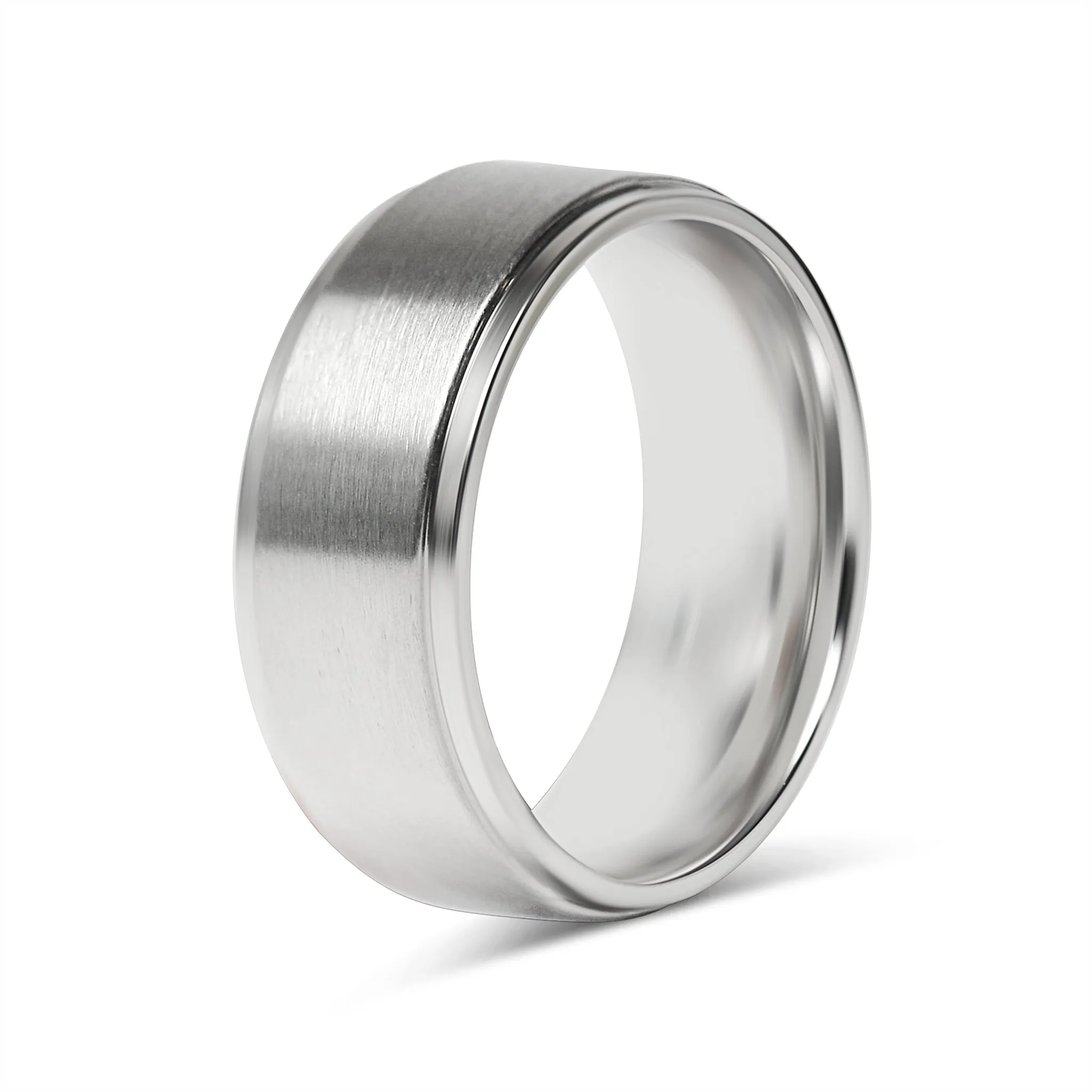 Brushed Flat Center with Polished Edge Stainless Steel Ring / CFR0002