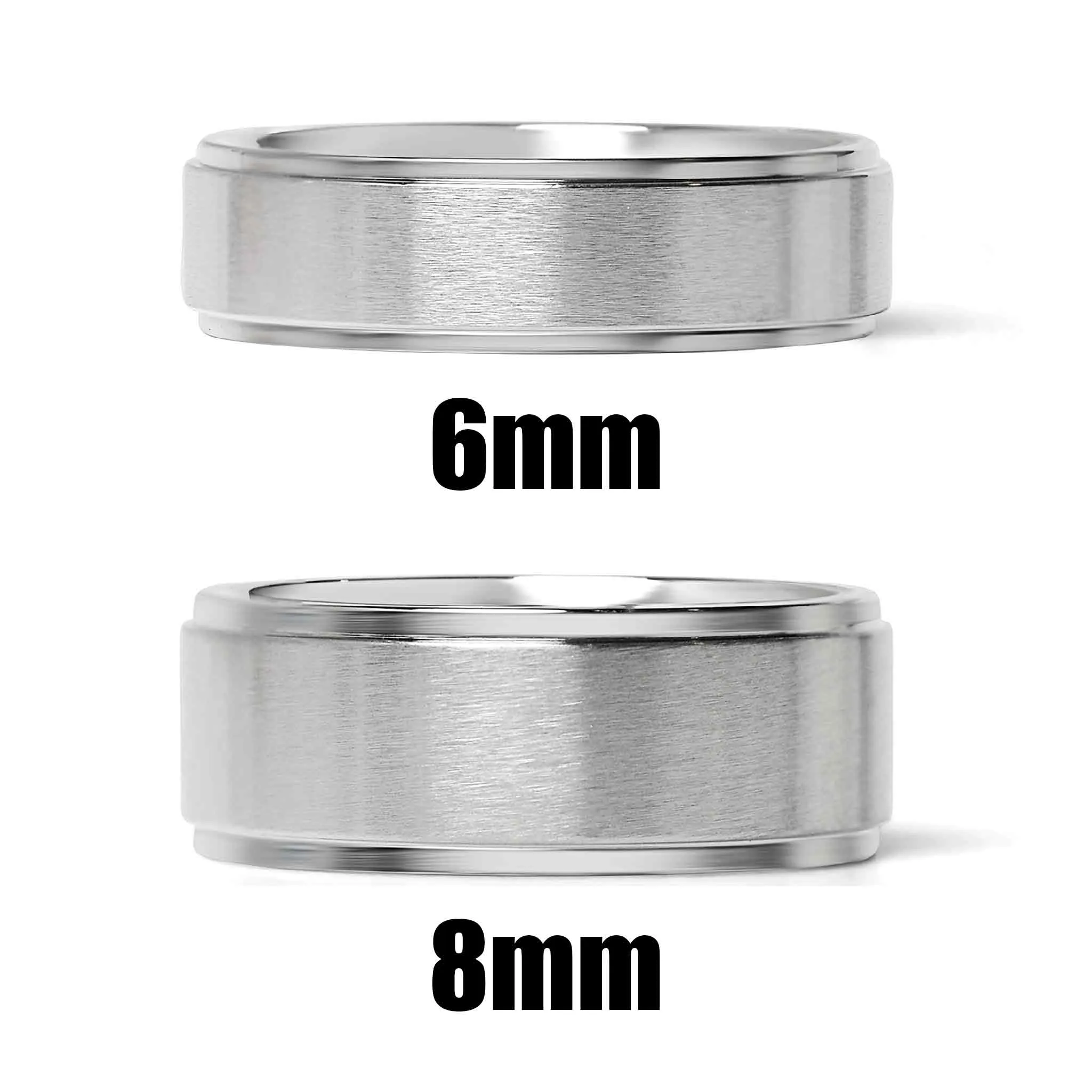 Brushed Flat Center with Polished Edge Stainless Steel Ring / CFR0002
