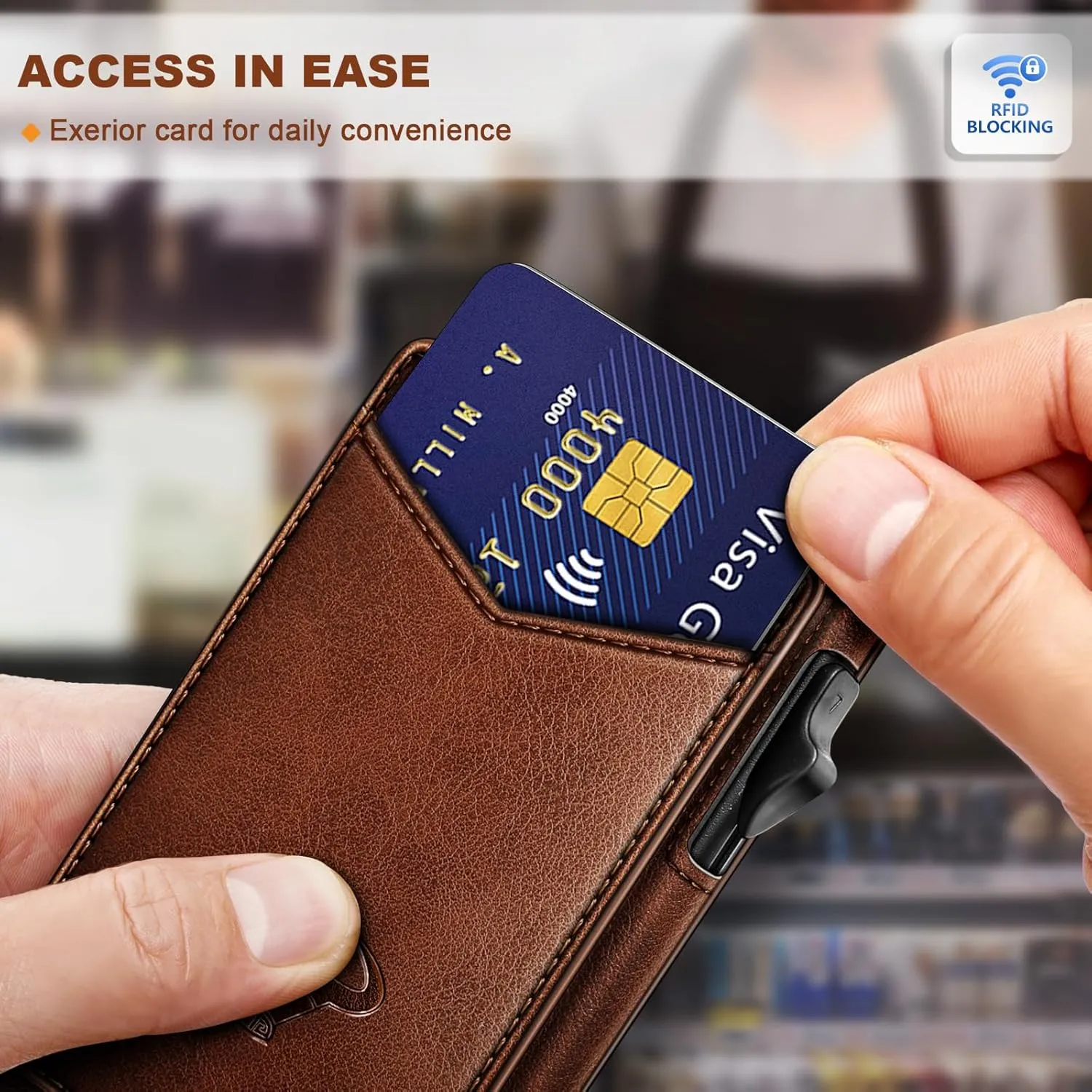 BULLIANT Men Wallet,Money Clip Wallet Slim For Gift Men 9Cards-Metal Credit Card Case in Magnetic Leather Flip