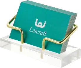 Business Card Holder for Desk, Modern Card Organizers and Office Desk Accessories for Men and Women (Golden)