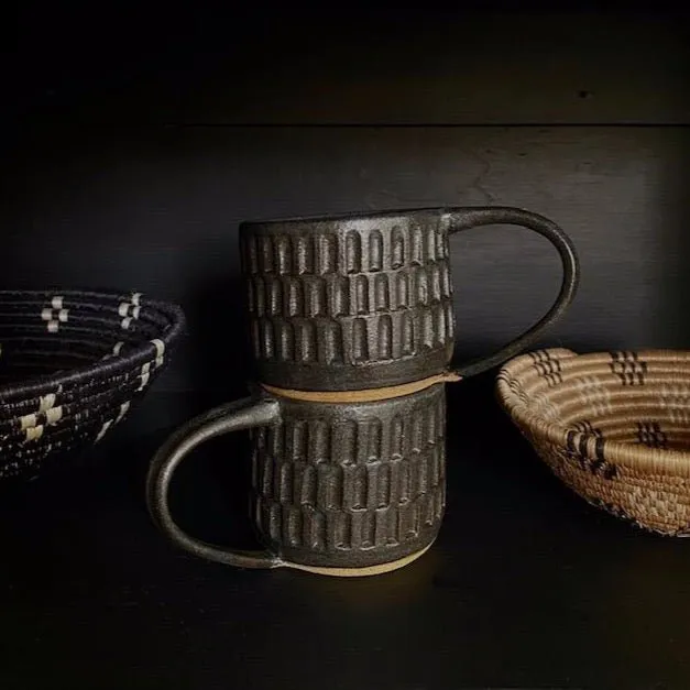 Carved Mug in Black
