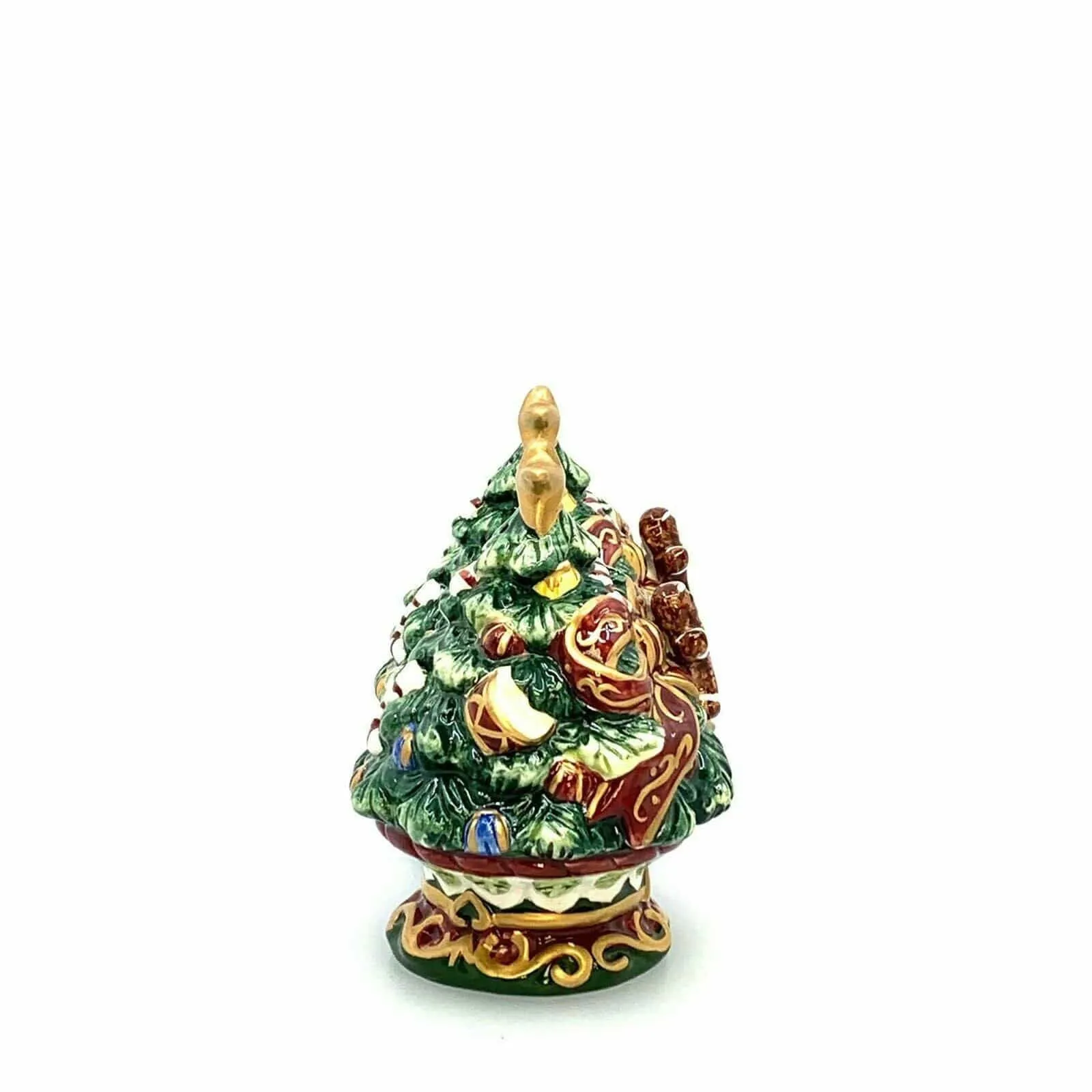 Christmas Tree Red Bow Gingerbread Man Salt Pepper Shakers Set Pair Ceramic