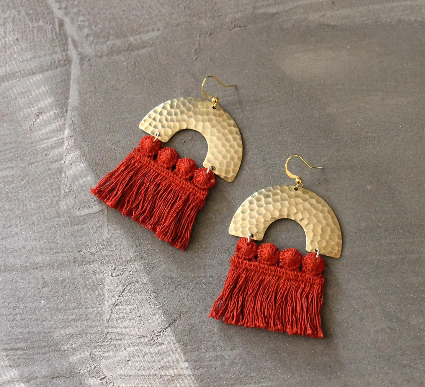 chrysos poppy fringed statement earring
