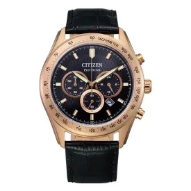 Citizen Black Leather Men's Solar Watch - CA4453-14E