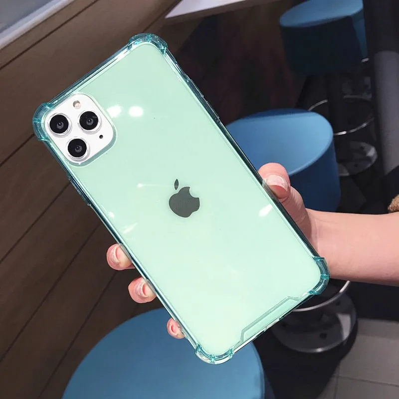 Colour Transparent Shockproof Silicone Case for iPhone