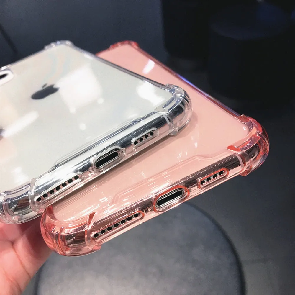 Colour Transparent Shockproof Silicone Case for iPhone