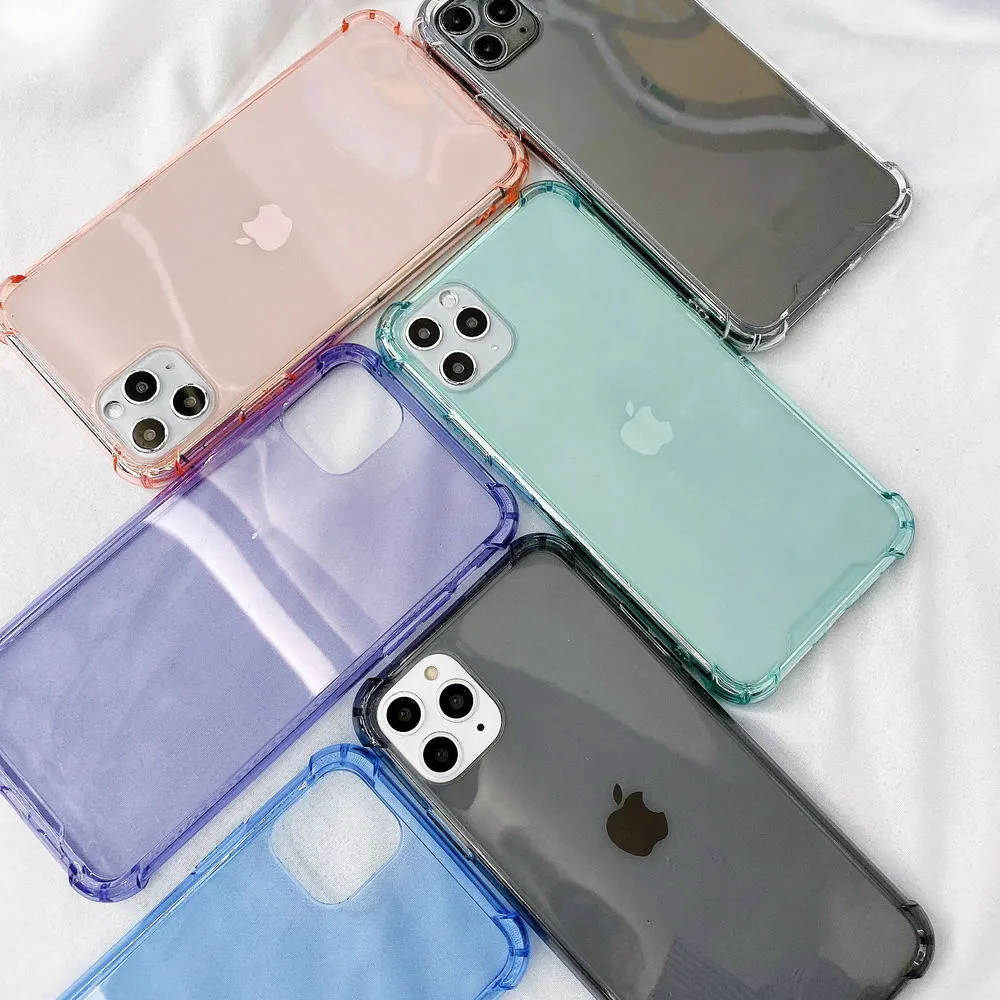Colour Transparent Shockproof Silicone Case for iPhone