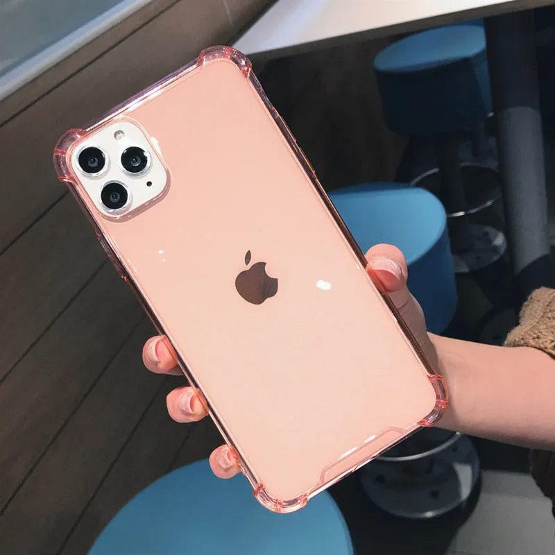 Colour Transparent Shockproof Silicone Case for iPhone