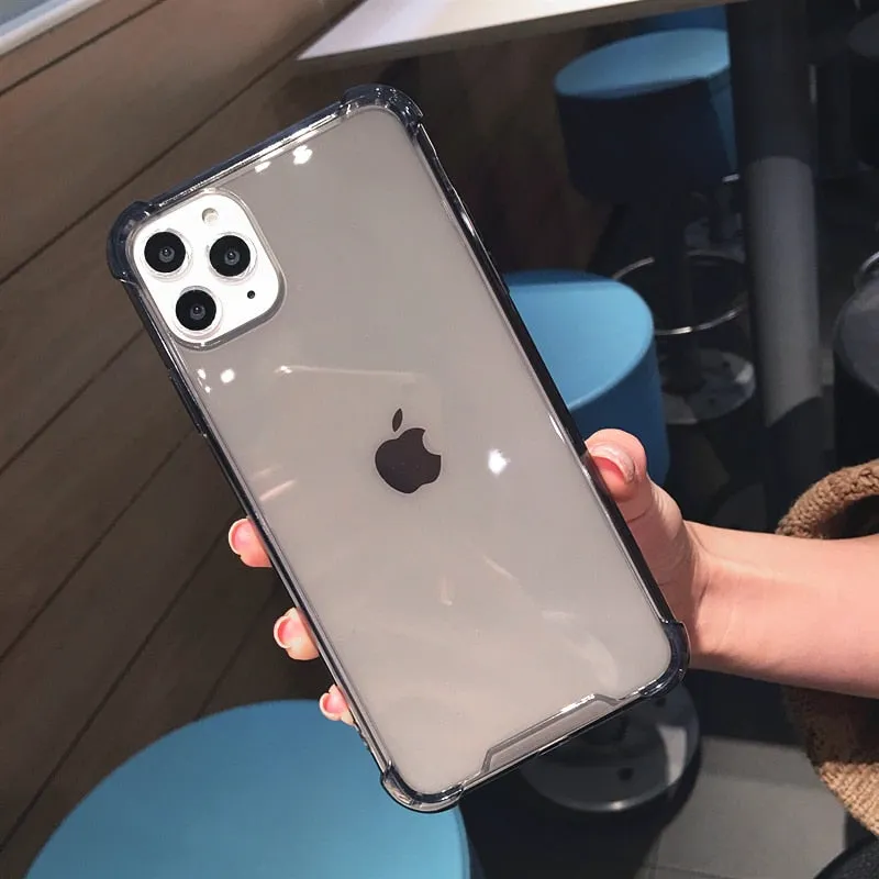 Colour Transparent Shockproof Silicone Case for iPhone