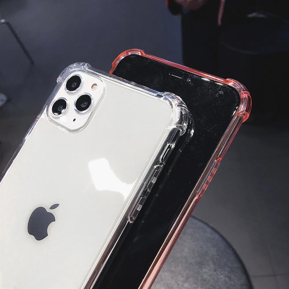 Colour Transparent Shockproof Silicone Case for iPhone