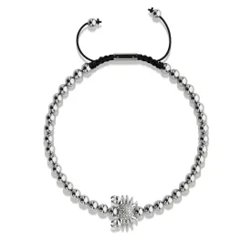 Crystal Sea Crab | Silver | Black | Macrame Charmballa Bracelet