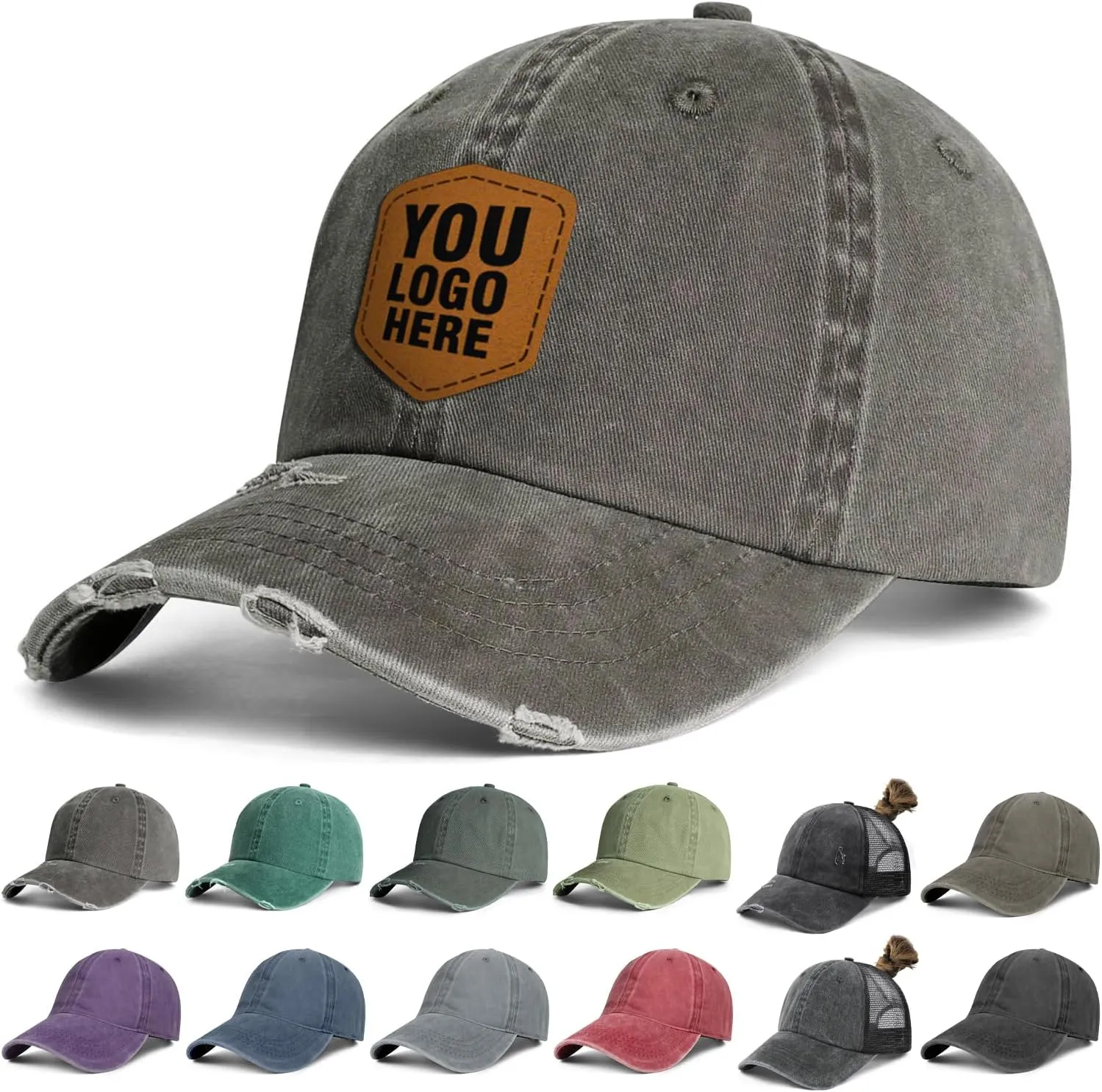 Custom Hat Personalized Leather Patch Hat Men Women Custom Text Logo or Photo 100% Cotton Baseball Cap Laser Engraved