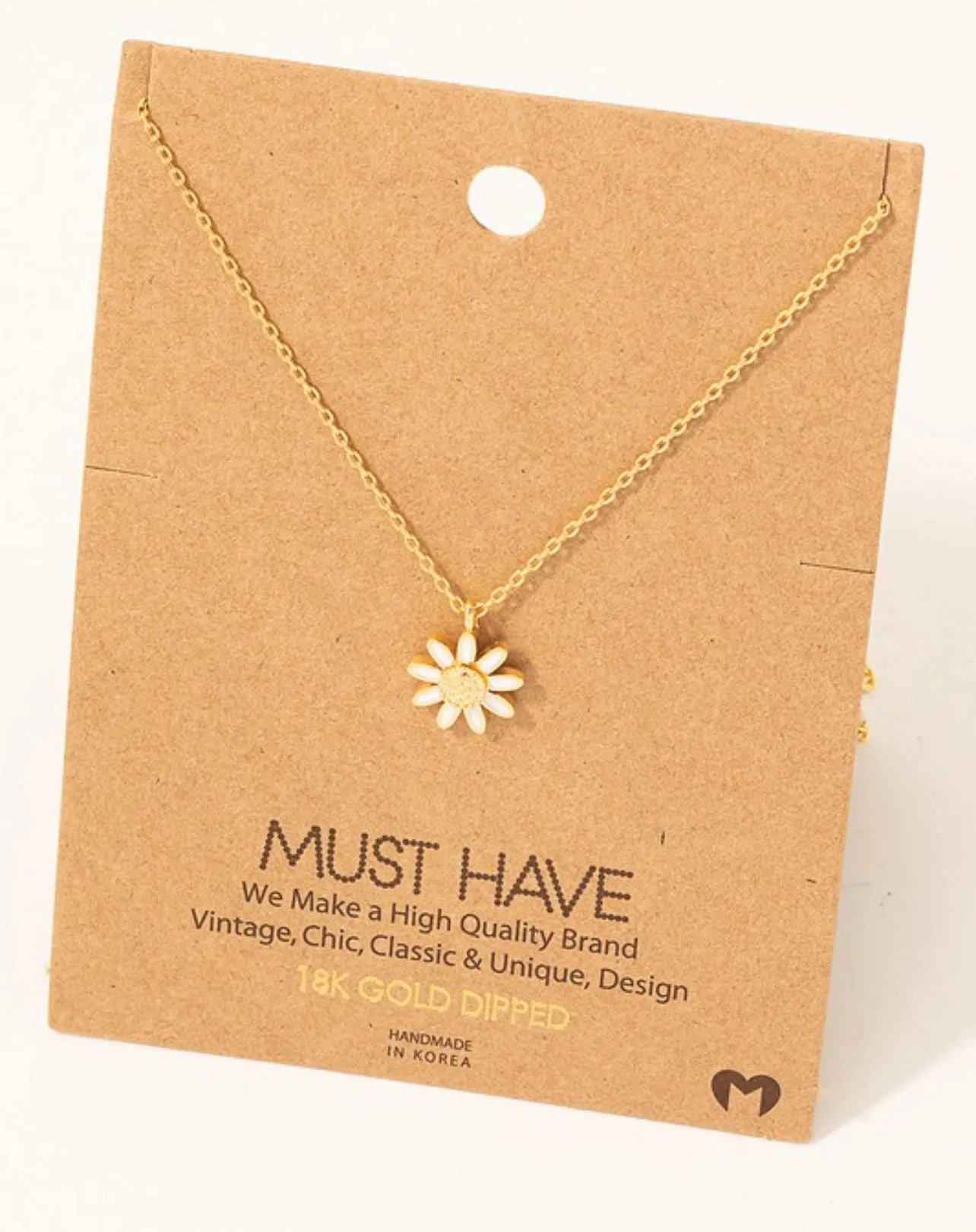 Dainty Daisy Flower Pendant Necklace